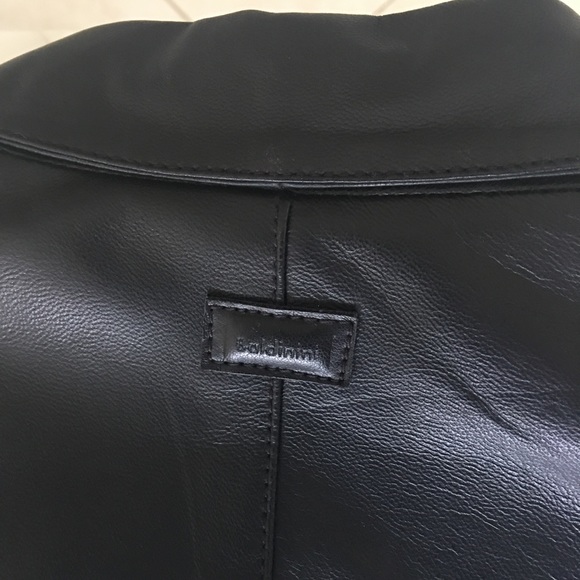 BALDININI Black Leather Jacket Made in Italy NWT - Picture 6 of 7